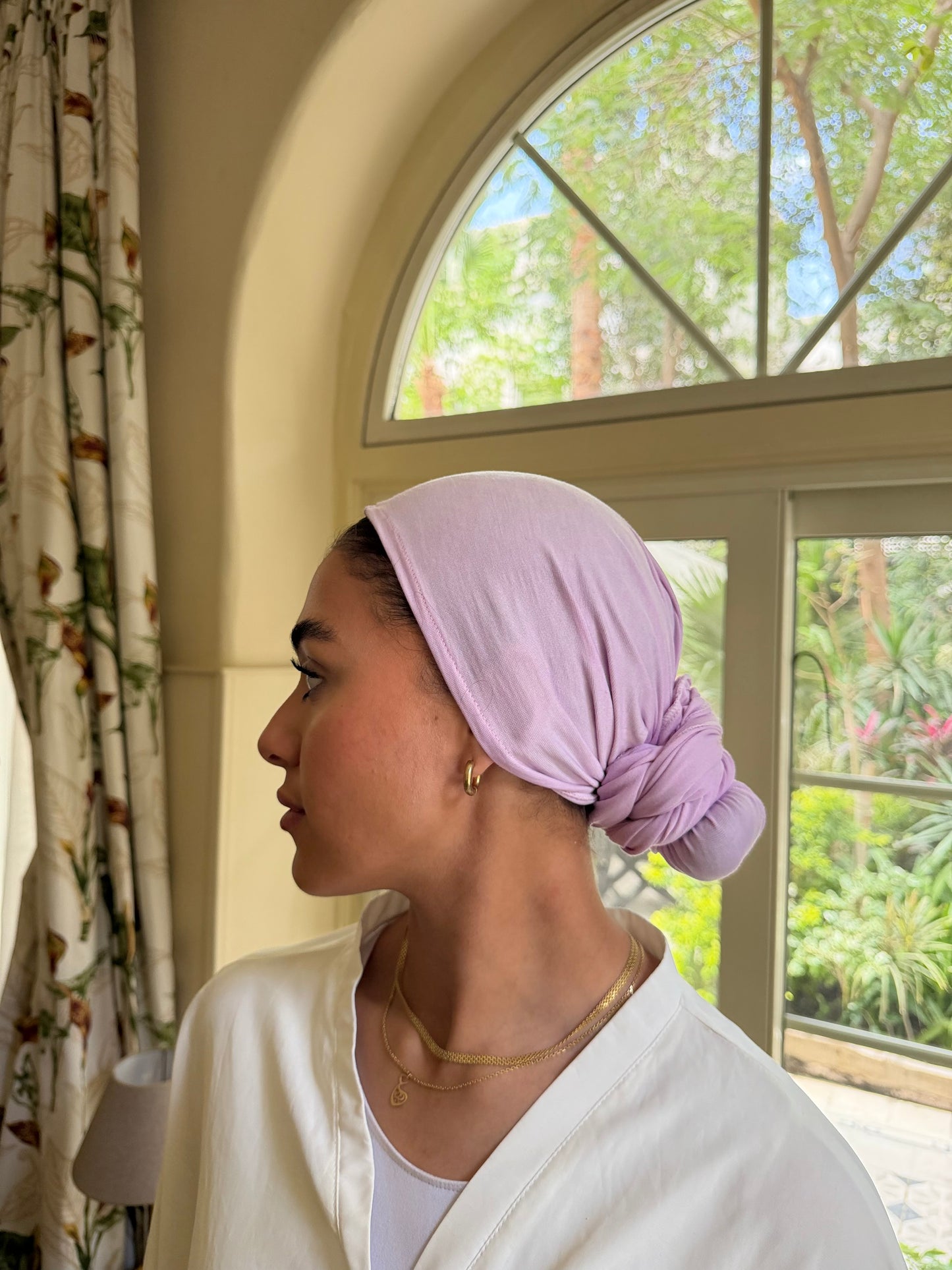 Lilac Wrap Turban cotton lycra