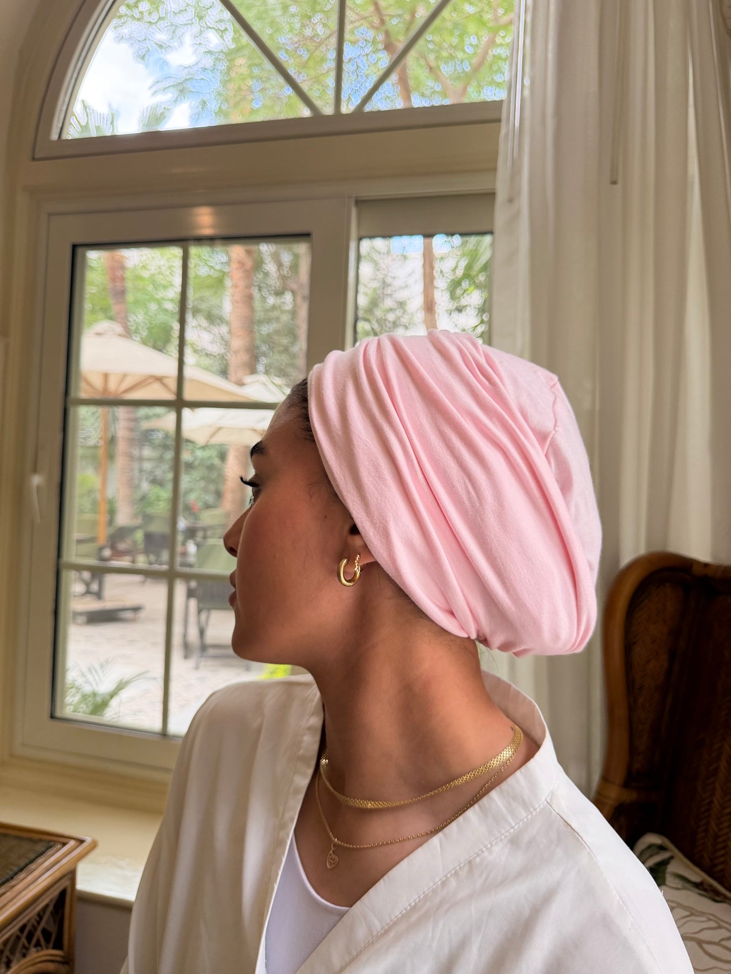 Powder Pink Double Layer cotton lycra
