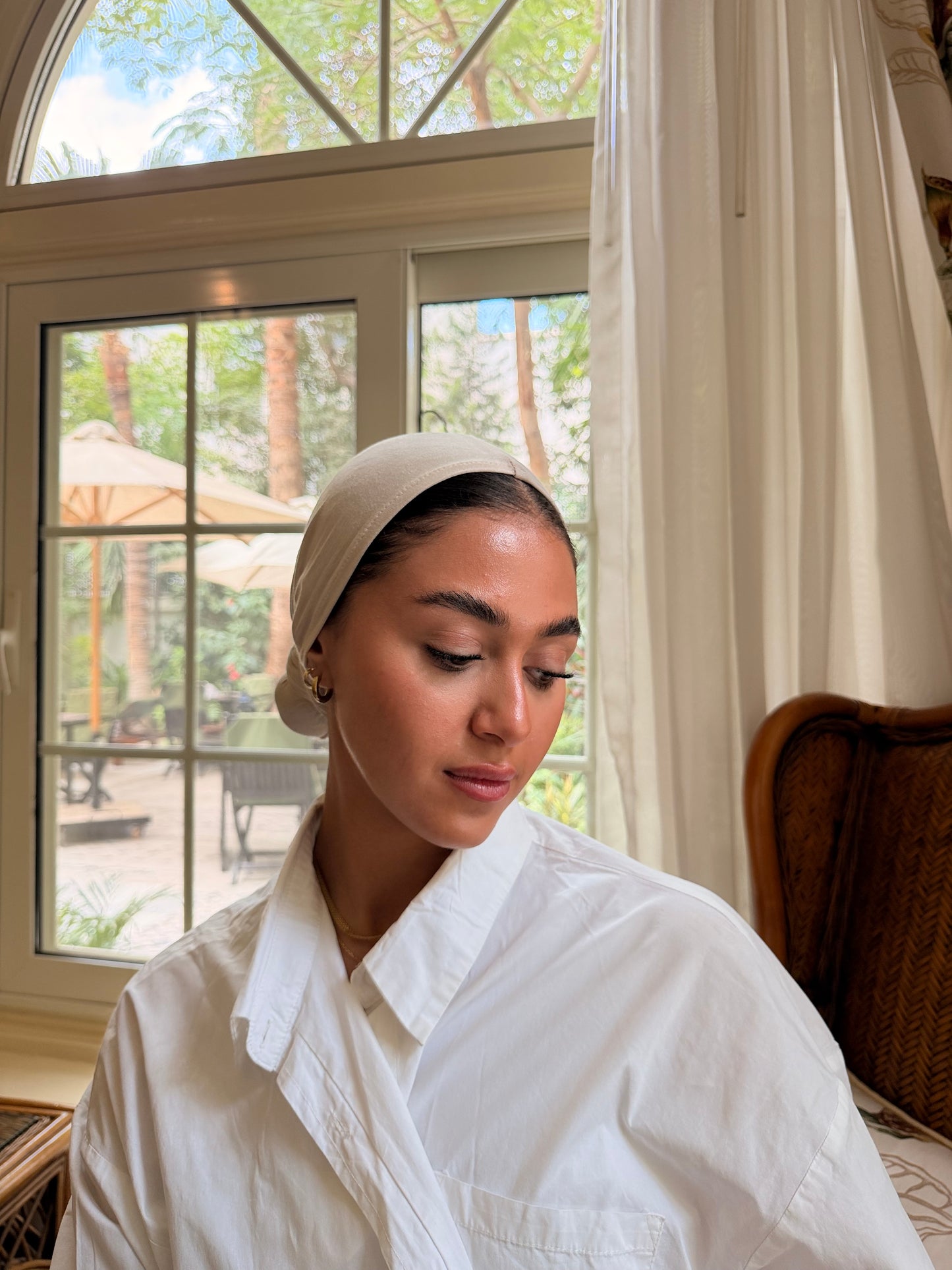 Latte Wrap Turban cotton lycra