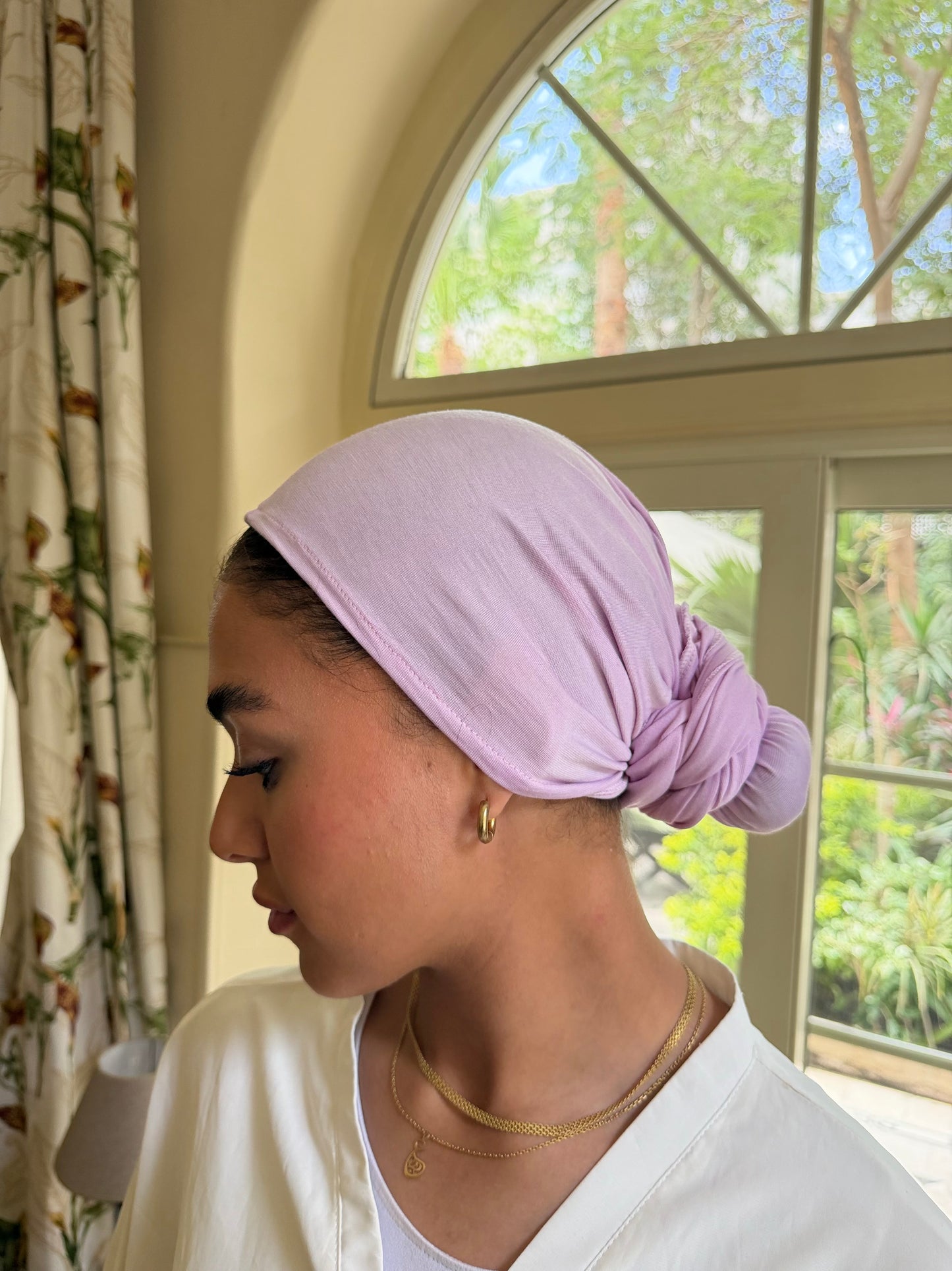 Lilac Wrap Turban cotton lycra